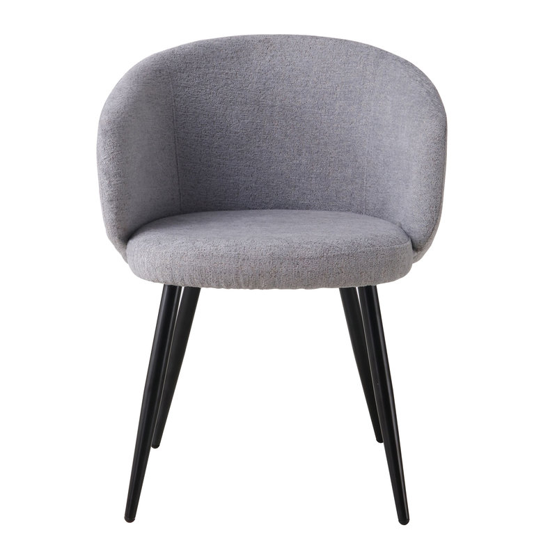 BHS LIVING Esszimmerstuhl, Küchenstuhl, Stuhl für den Wartebereich AURORA Polstersessel mit Armlehnen Stoff: grau 55x58x77 cm