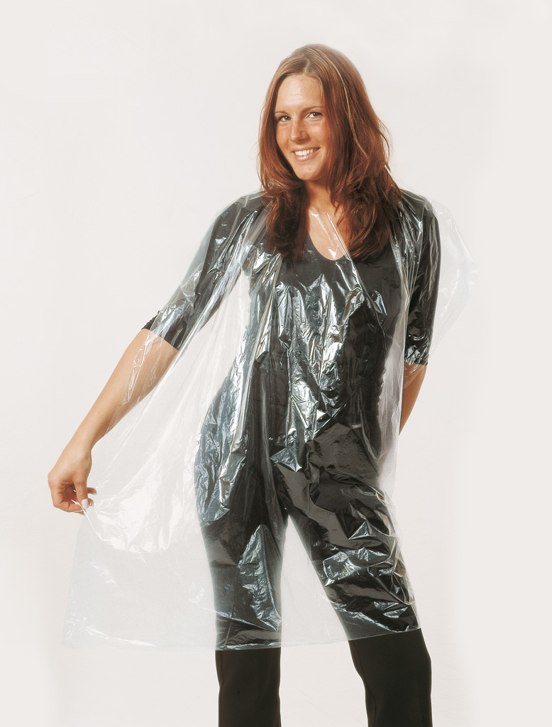 Comair Einweg-Umhang transparent gehärtet 100 Stück 0,019x100x140cm